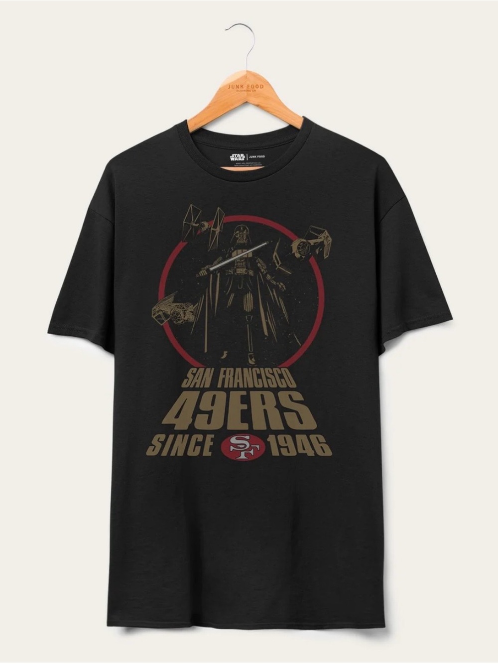 STAR WARS × 49ERS Junk Food Title Crawl Tee (Unisex Medium)